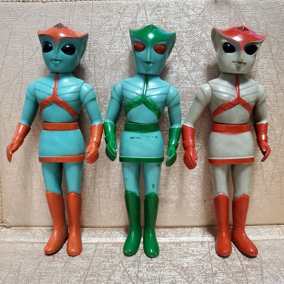 トリプルファイター ブルマァク ミドルソフビ 緑赤橙３体 当時モノ HG 付