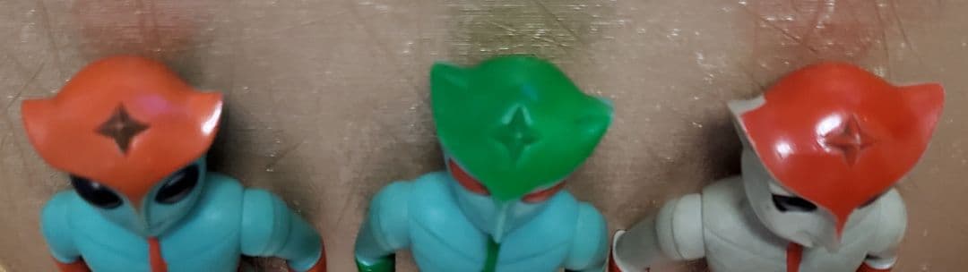トリプルファイター ブルマァク ミドルソフビ 緑赤橙３体 当時モノ HG 付