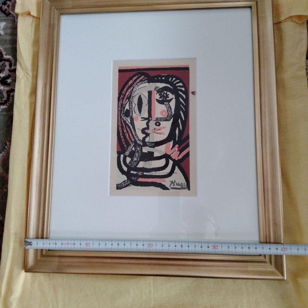 二十世紀偉大な画家パブロ・ルイス・ピカソ代表作品《顔》版画名作高級額装貴重希少