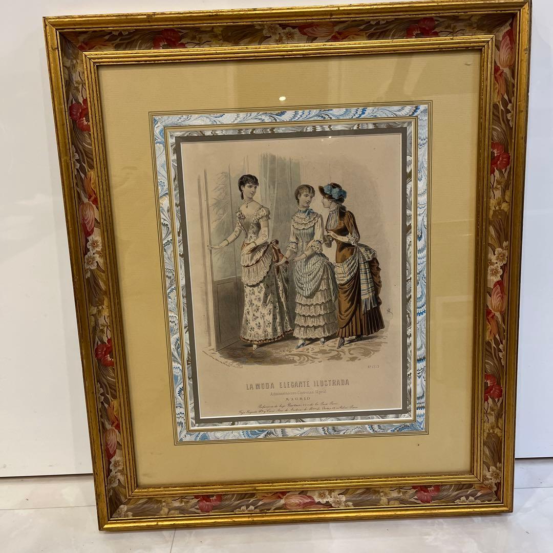 19世紀　La Moda Elegante Ilustrada 銅版画