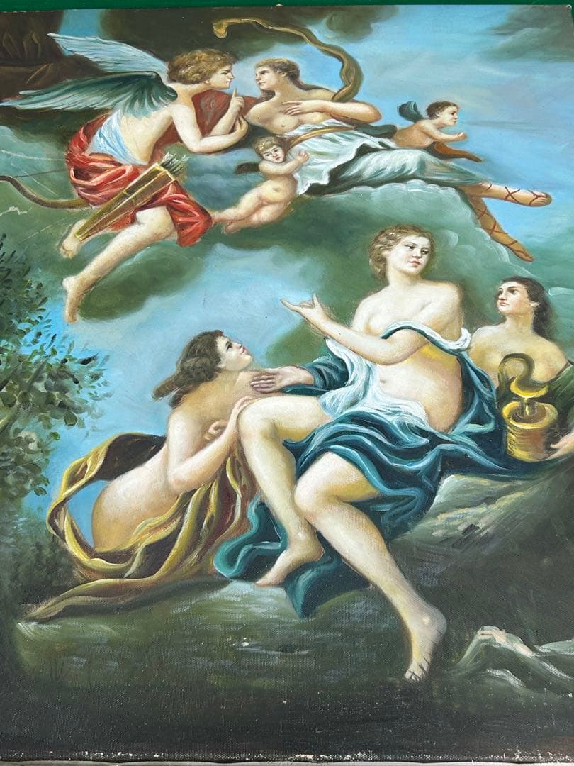 ベルリンの風の天使　油絵キャンパスの壁飾り