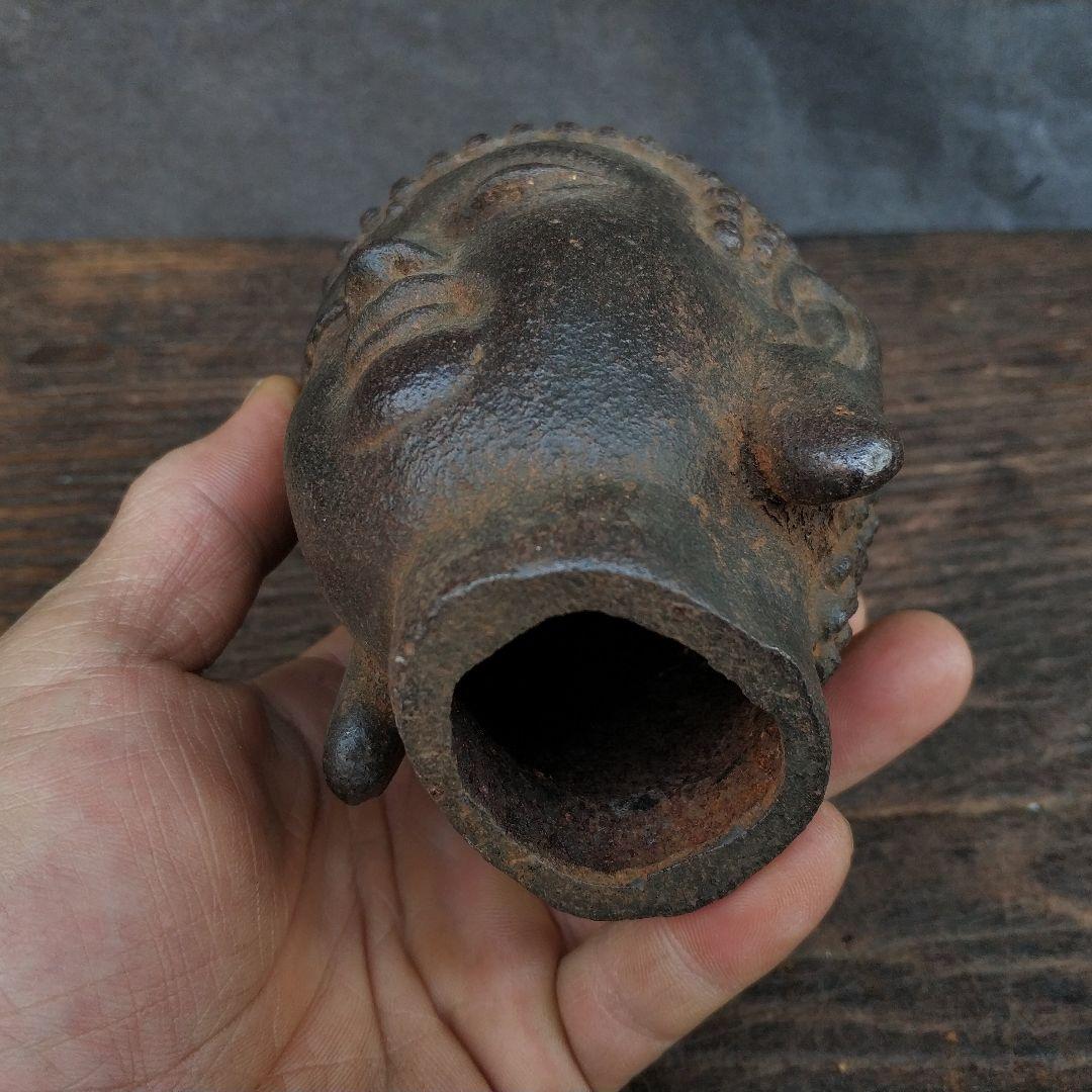 仏教美術 仏像 迦牟尼仏 約1. 5斤チベット仏教の頭の置物