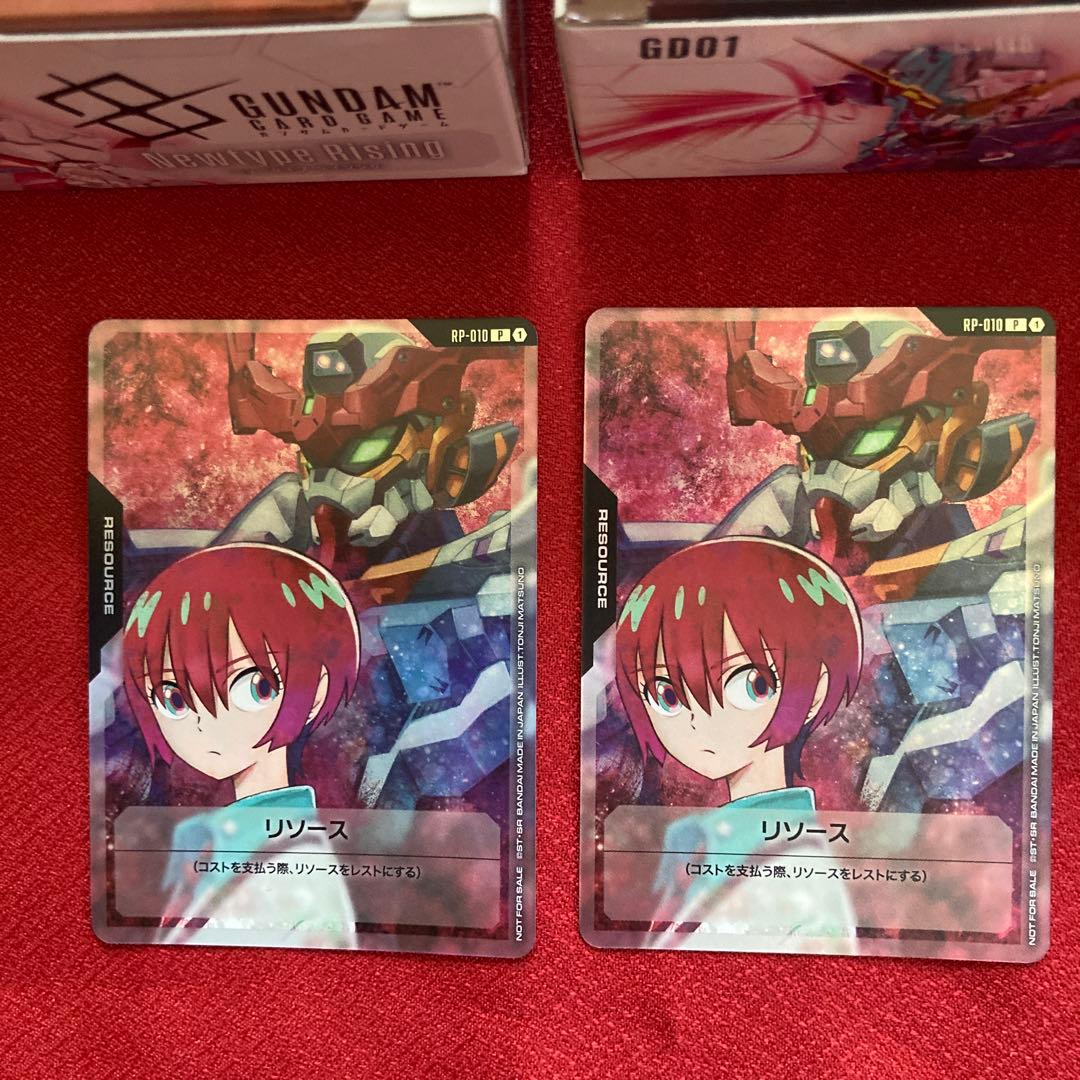 ガンダムカードゲーム1弾　未開封テープ付き　2box マチュ　プロモリソース2枚