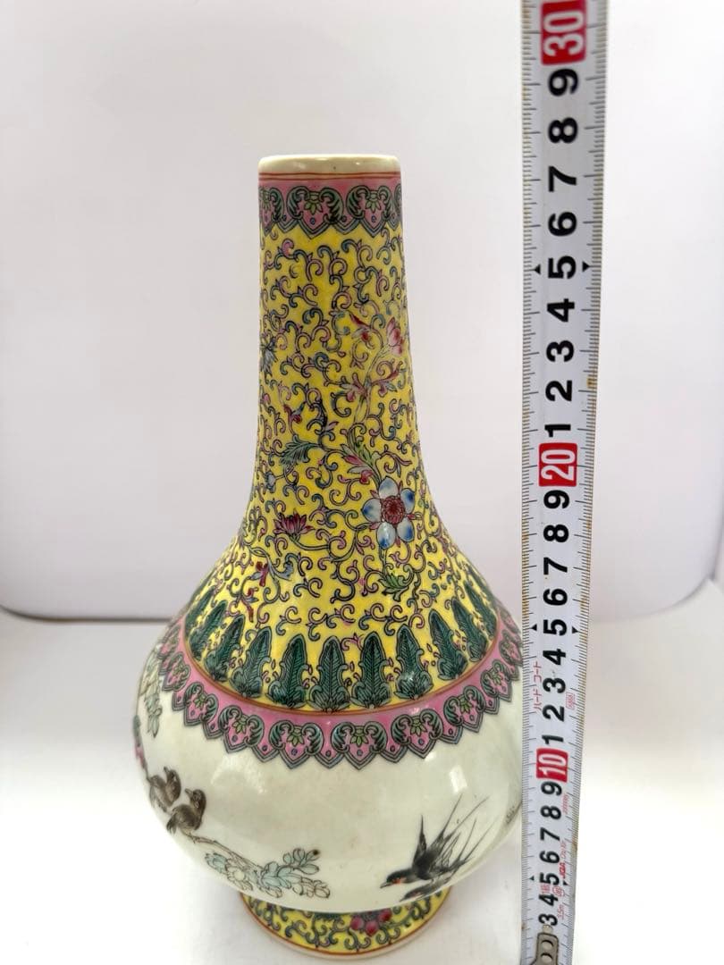 中国美術　大清乾隆年製　粉彩　送料込み