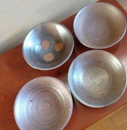 お抹茶椀　抹茶器　薄茶　作家物　備前焼　お茶会　４個　まとめて