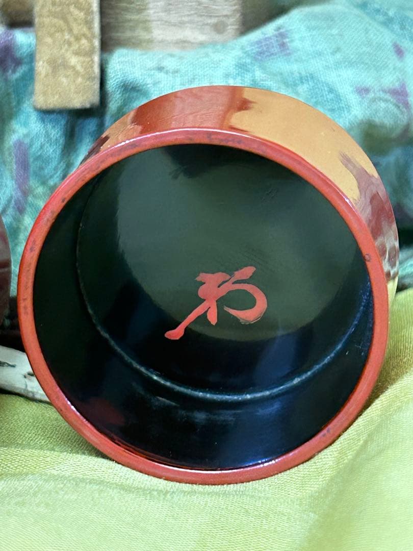 期間限定値下げ　骨董 茶道具 棗 （なつめ ）朱中次