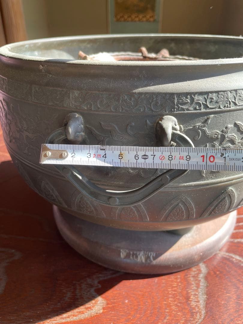 美品　骨董品　100年前　鉄製 火鉢 2個セット　直径30センチ