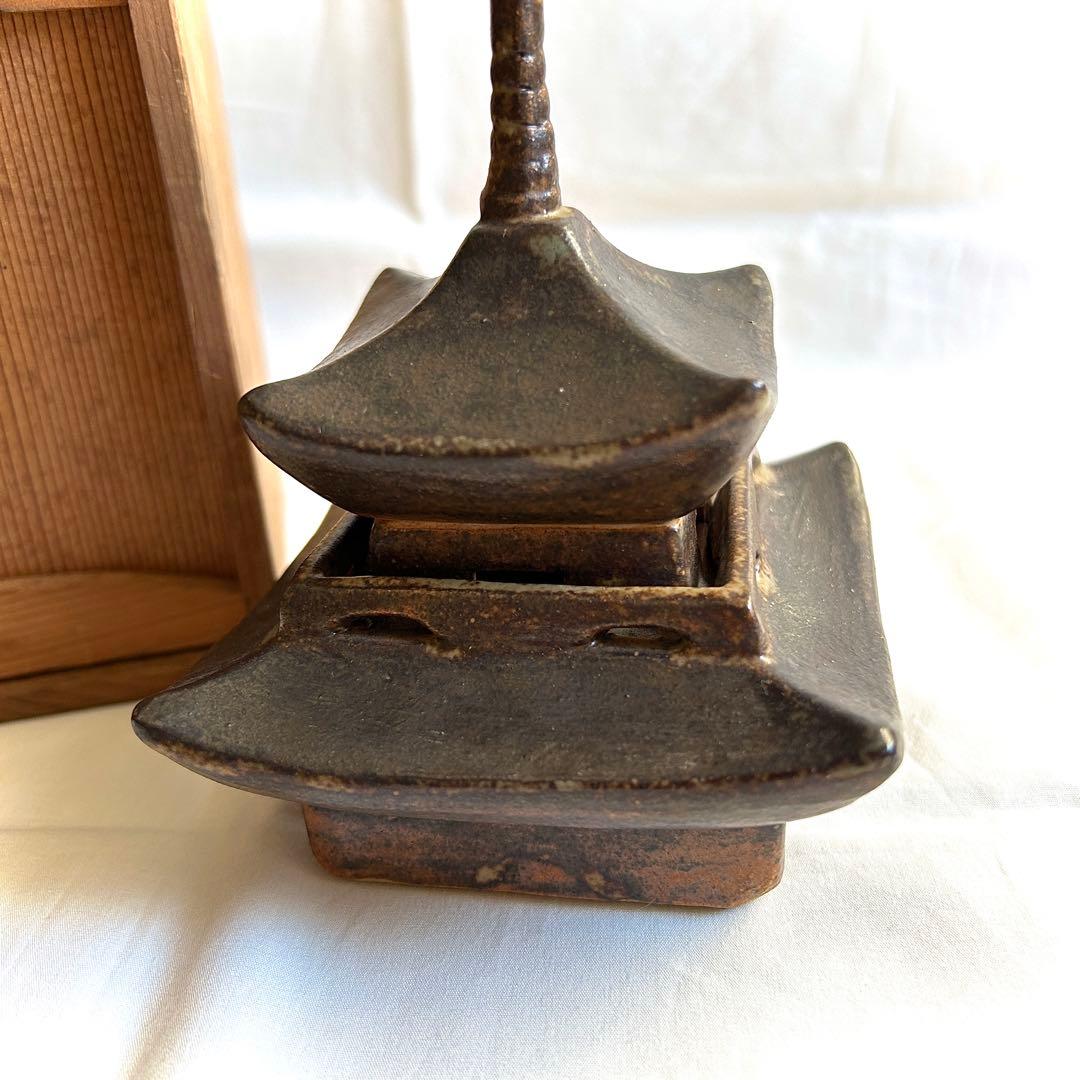 香炉 古塔 京焼 骨董品 二重の塔