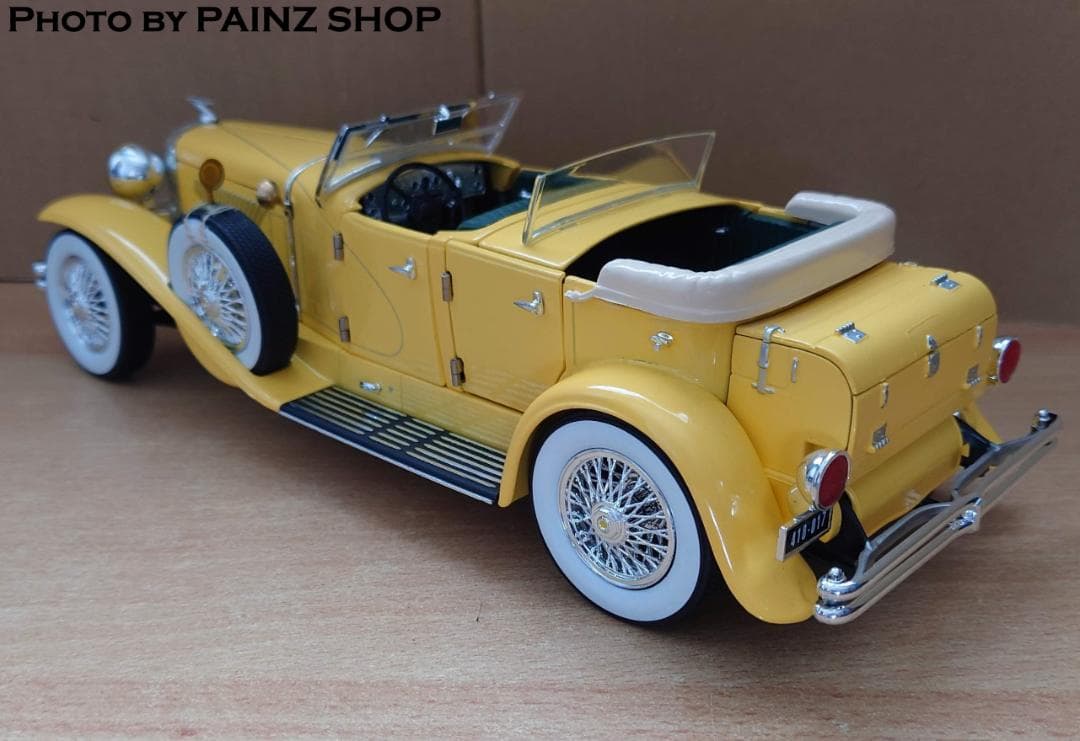 1/18 デューセンバーグ2 イエロー ディカプリオ仕様 ダイキャスト製ミニカー