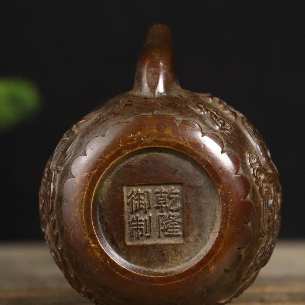 銅 細工 龍鳳提梁壺 茶壺 酒壺 茶道具 工芸品 美術品 置物