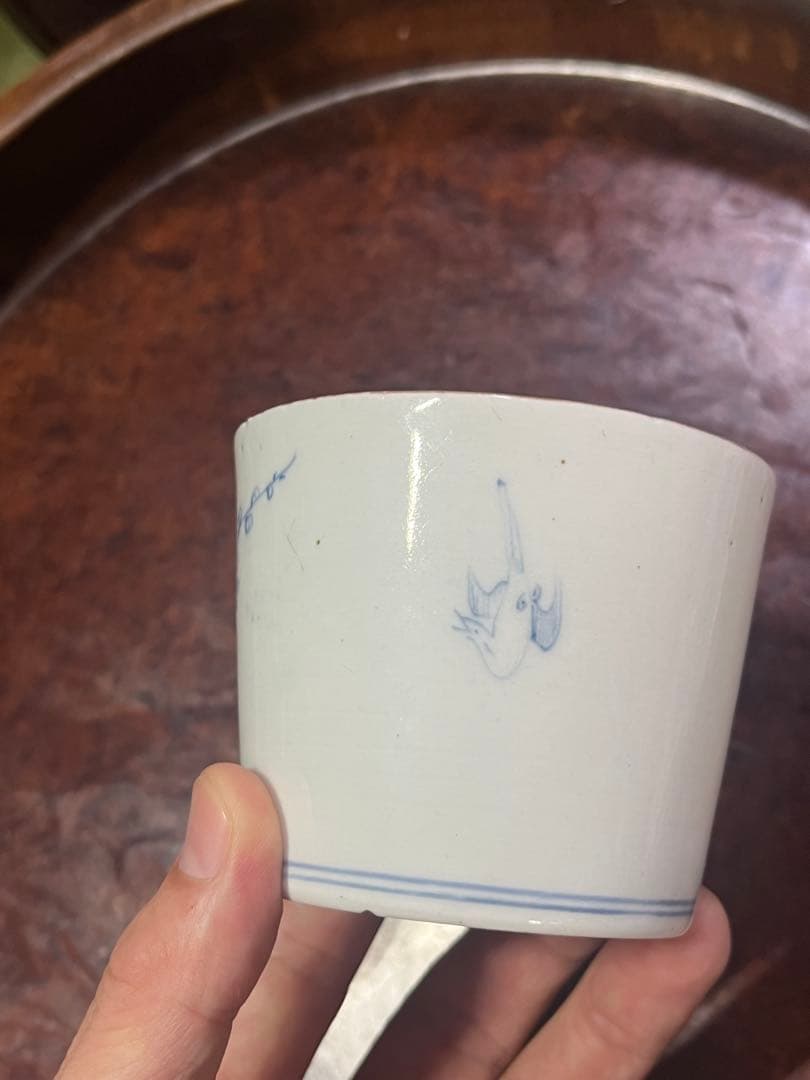 古伊万里　蕎麦猪口　あじさい　鶯　ウグイス　梅　雀　雲雀　紫陽花　民芸　民藝