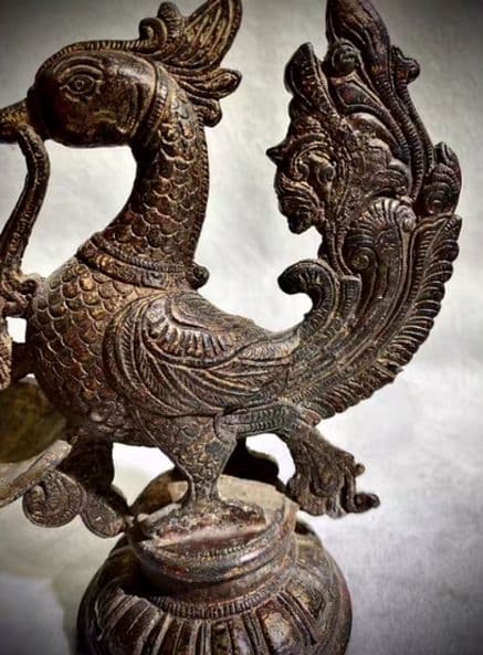 銅器 仏教 フェニックス燭台古美術 コレクション品 銅製 工芸品 彫刻装飾品置物