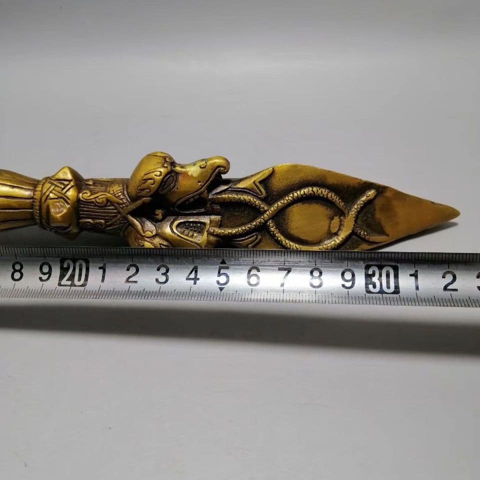 仏教美術 法器 馬頭明王三面普巴杵 降魔杵 辟邪 開運 風水招財 置物工芸品