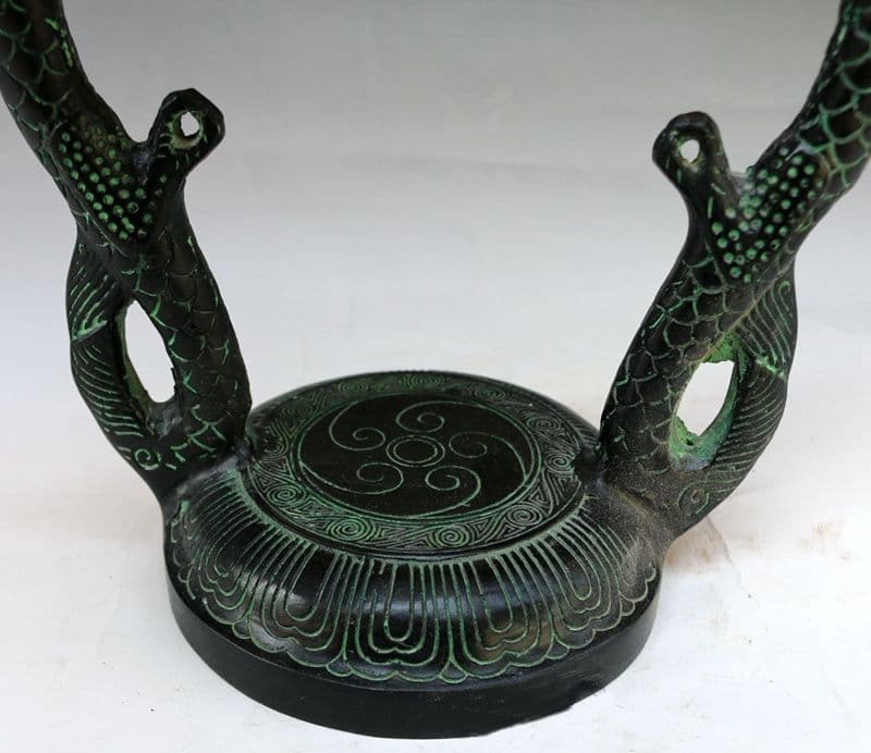 青銅器 双竜鐘曽侯乙編鐘 装飾品 現代工芸品 美術品 置物