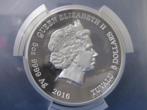 【PCGS70 最高鑑定】ツバル パールハーバー75周年 5オンスプルーフ銀貨