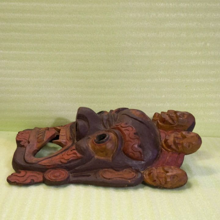 お面　マスク　木製　木彫り　 壁掛け　オブジェ　インテリア　エスニック　魔除け