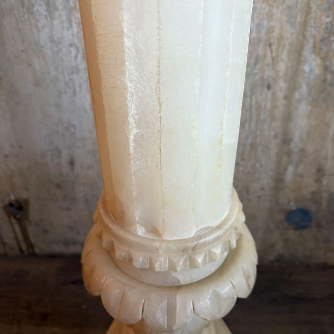 大理石　花台　コラムポール　ペデスタル　ホワイトマーブル