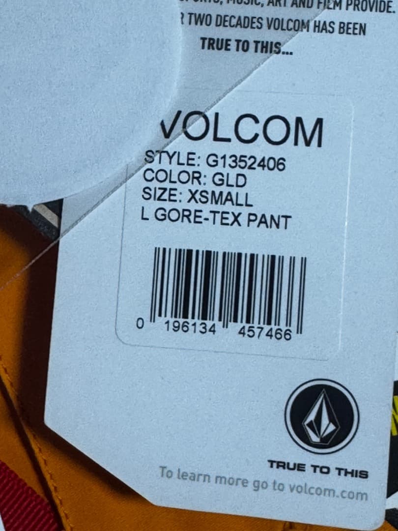 ボルコム スノーボード ウェアパンツ G1352406 ゴアテックス XS 新品