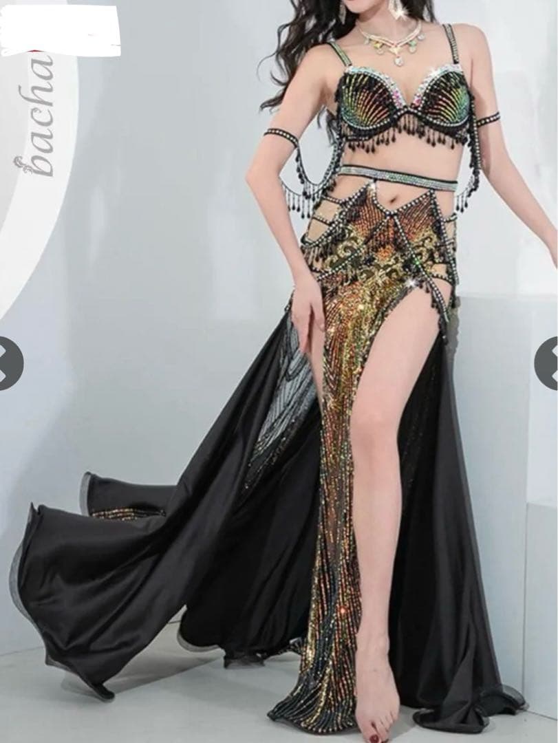 ベリーダンス衣装 黒✖️ゴールド