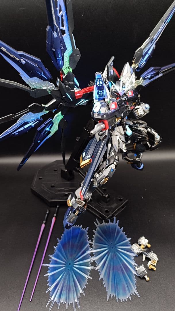 MGEX　ストライクフリーダムガンダム　ガンプラ　全塗装完成品　ブラックゴースト
