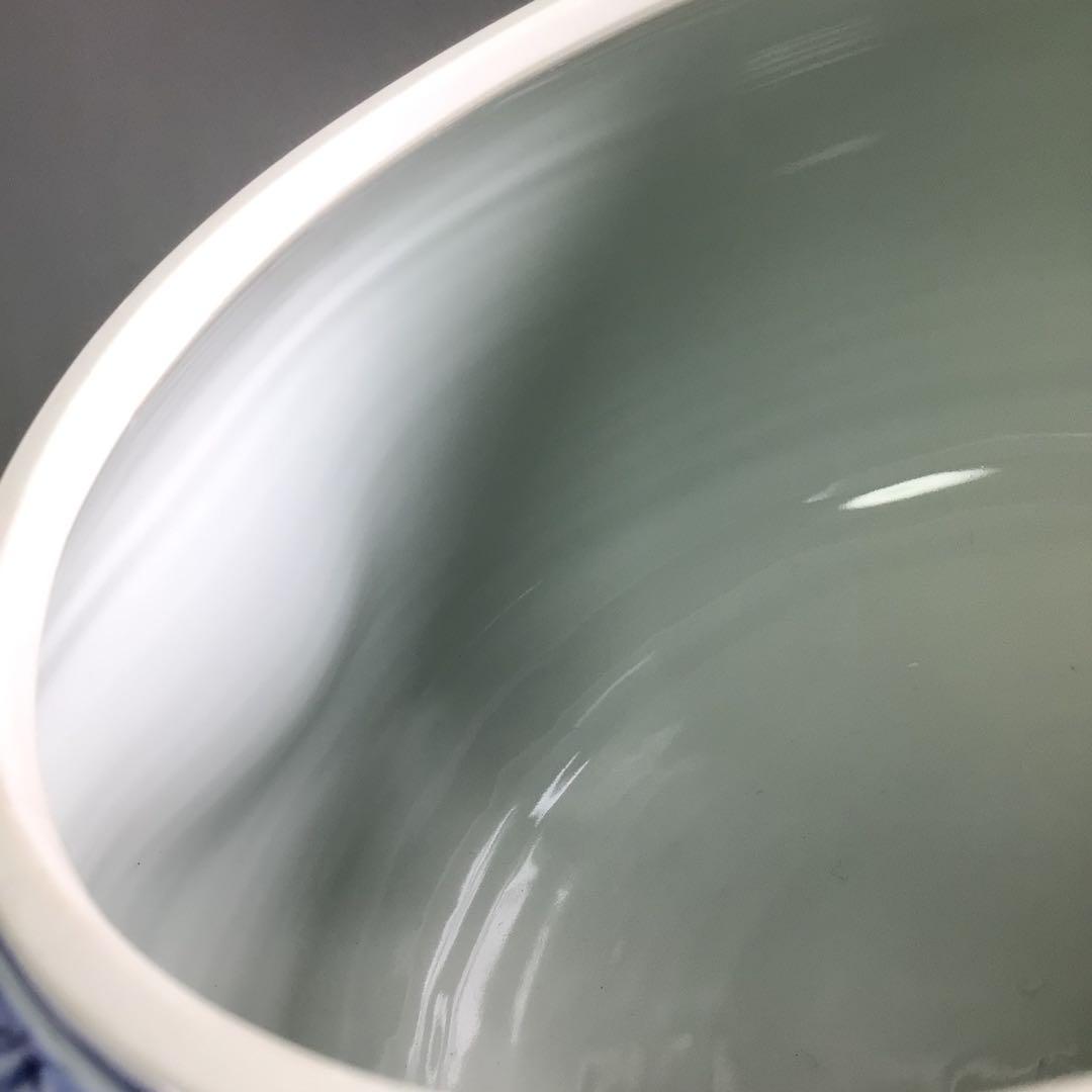 Ｐ８９０　水指　『平安　高野昭阿弥造』『染付祥瑞写』『蜜柑水指』　共箱　茶道具