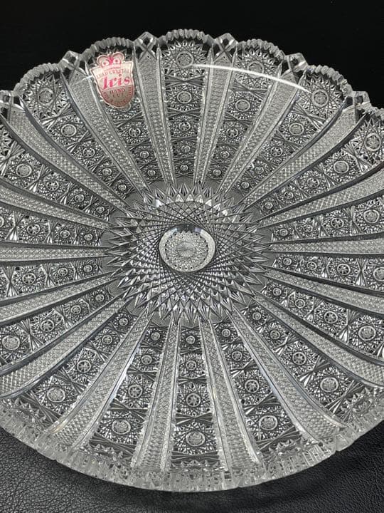 ボヘミア　クリスタル  HAND CUT 28cm 大皿　硝子　ガラス