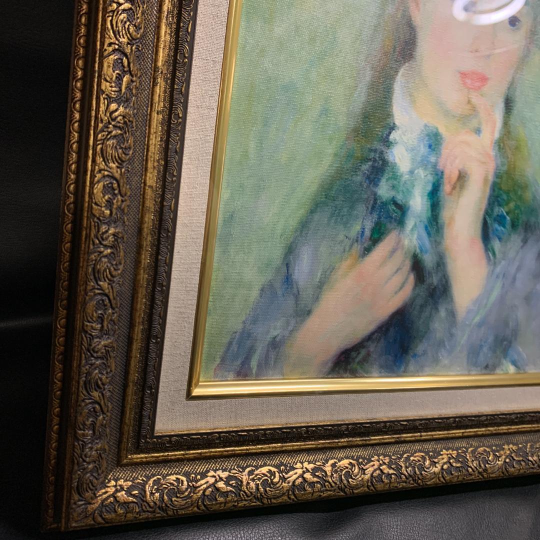 ルノワール 若い娘の肖像 油絵直筆仕上げ　ゴールド額縁 複製画