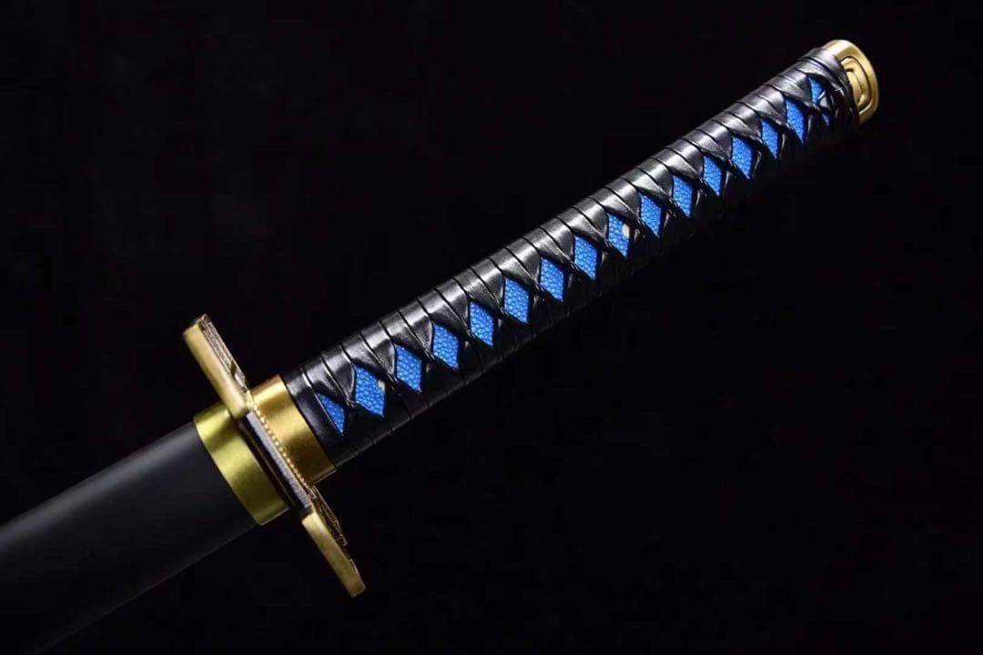 鬼滅の刃 時透無一郎 日輪刀 鑑賞用 武具 古兵器 黒石目鞘 本牛革柄巻