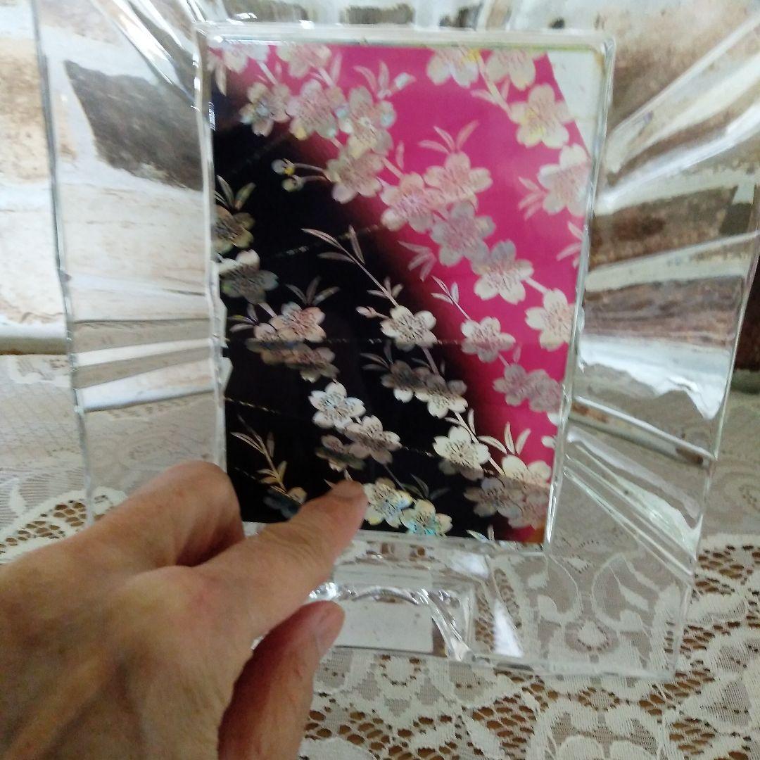 クリスタルローズ、薔薇のガラス絵、ウェッジウッドのフレーム