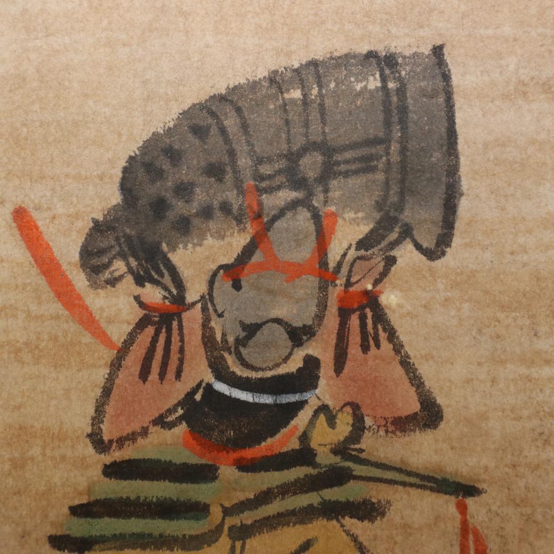 掛軸 釣鐘弁慶 大津絵　紙本　箱付
