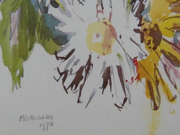 Oskar Kokoschka、Flowers、希少な額装用画集より、新品額装付