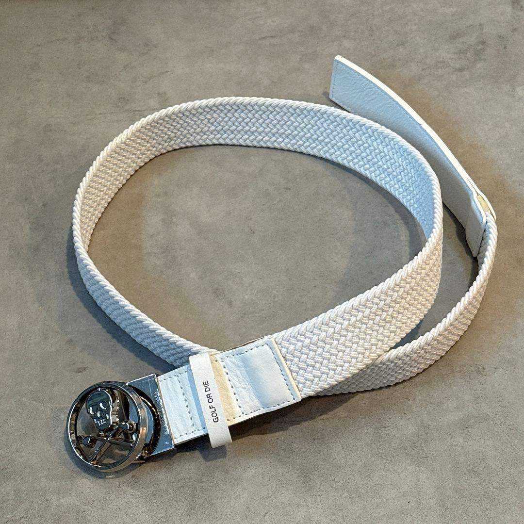 美品 ★ MARK&LONA ベルト レザー 革 ホワイト 正規品