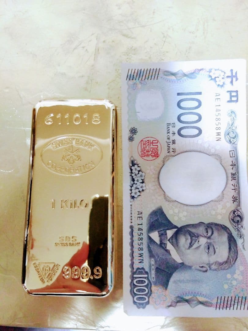 参考品.Swiss Bank ３８８g位.純金バー 999.9.裏画24KG有り