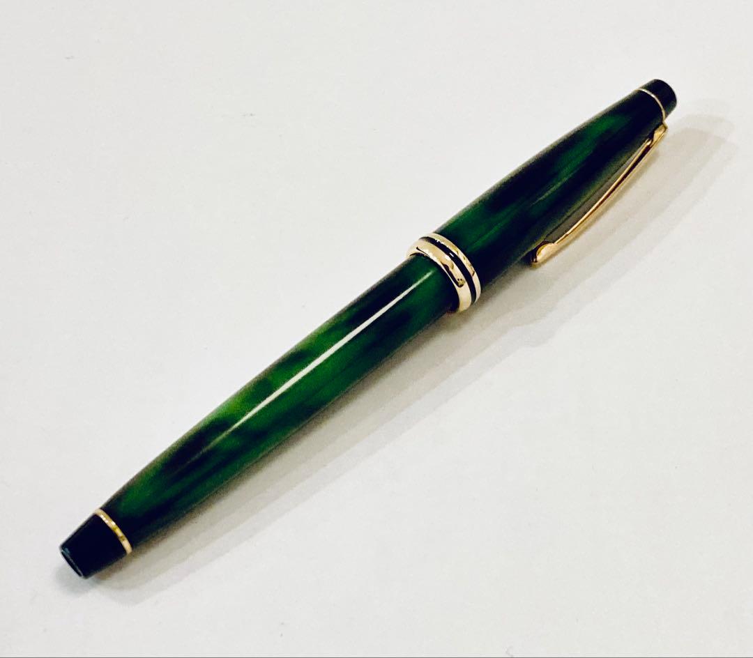 超美品◆クロス 高級万年筆 マーブルグリーン　CROSS アメリカ製ヴィンテージ