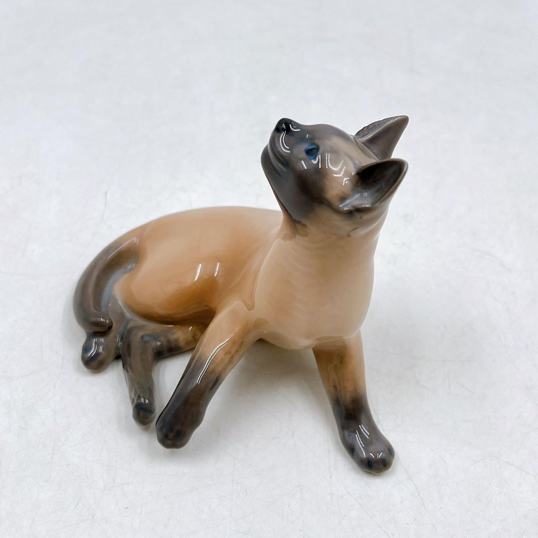 極美品 ロイヤルコペンハーゲン フィギュリン シャム猫 2862 陶器 置物 猫