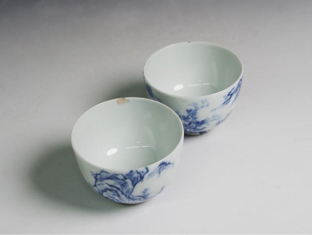 華中亭道八 青華 茶器 染付 煎茶道具 急須 茶道具 煎茶碗