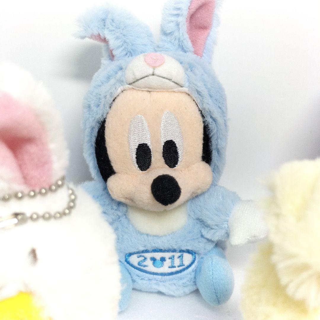 ディズニー 干支 ぬいぐるみ バッジ 2011 兎年 5種 ミッキー ミニー 他