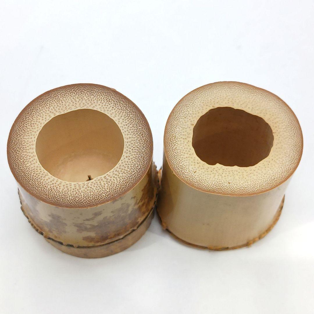 Y3380-6 茶道具 黄梅院 太玄老師 竹蓋置 2個セット 共箱　　う