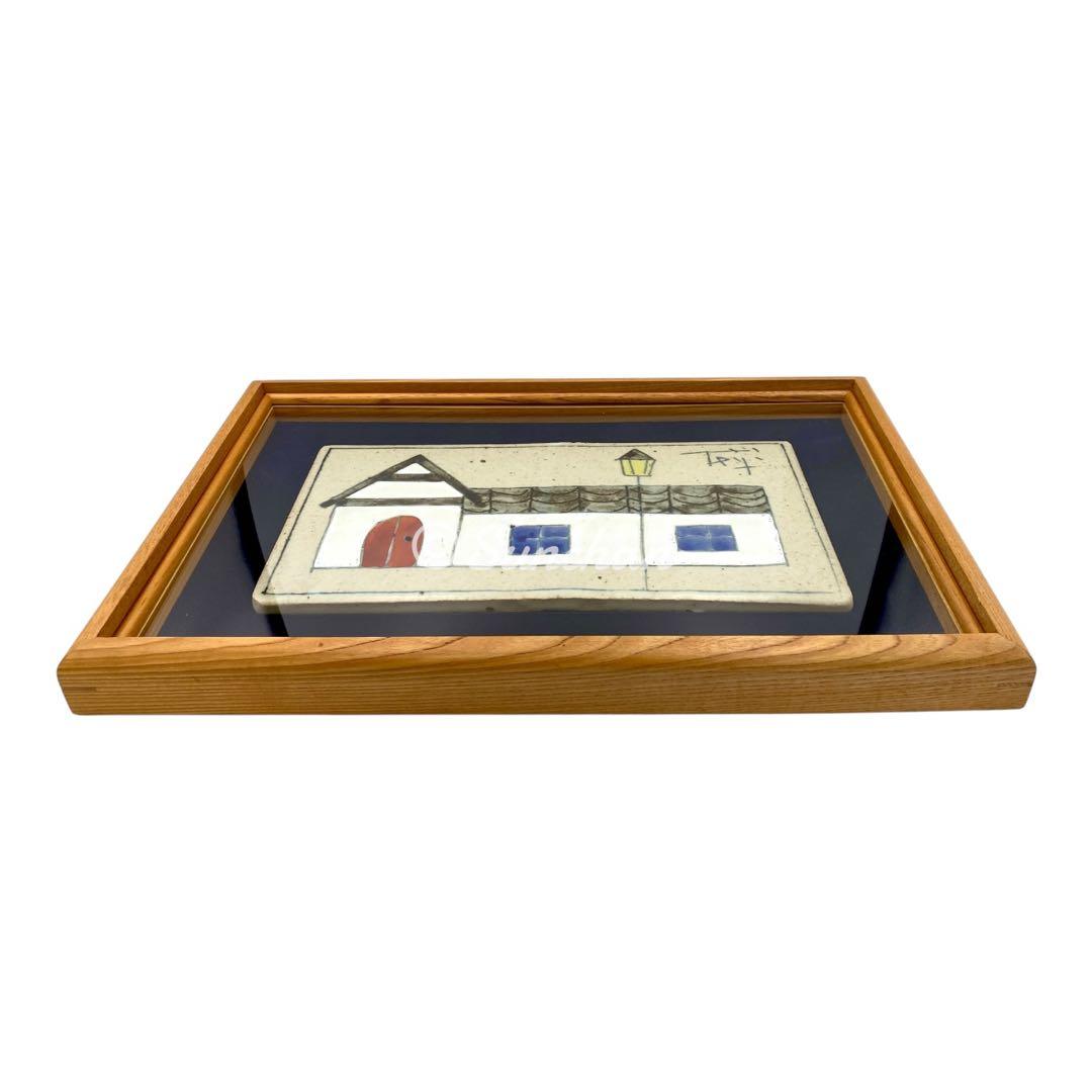 【中古】 アンティークタイルアート 木製額装品 ヴィンテージ ヨーロッパ