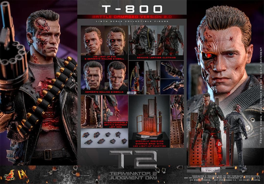 ホットトイズ 1/6 ターミネーター2 T-800バトルダメージ2.0 DX46