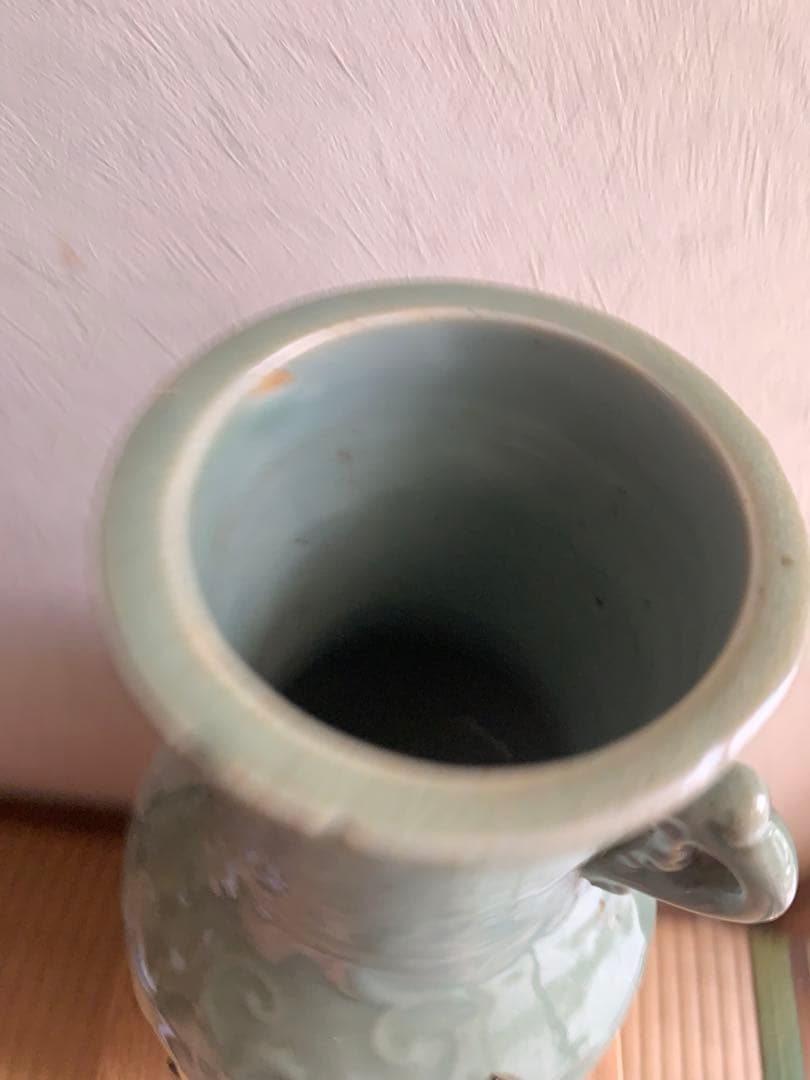 中国明時代早期青磁花瓶