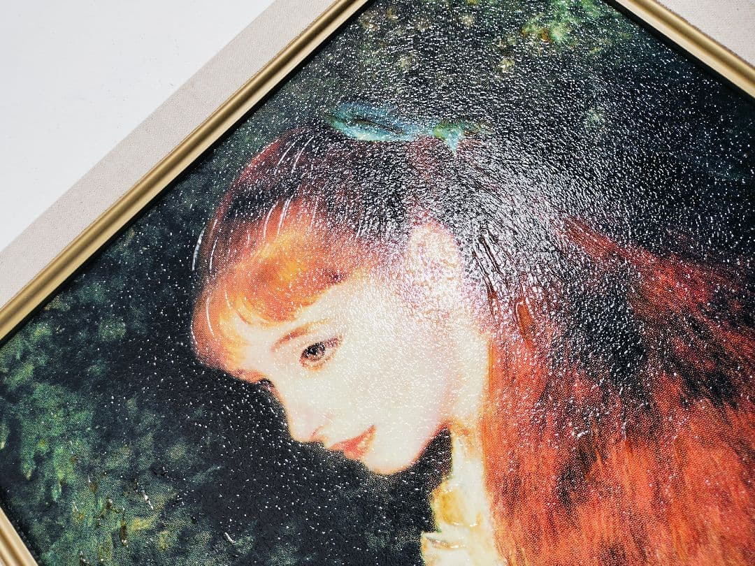 少女イレーヌ ルノワール 6号 立体複製名画 額装