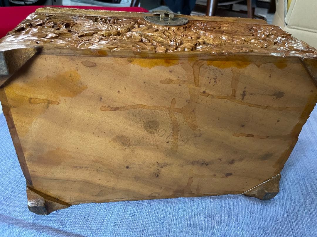 ◉セール！新品　木彫　箱　アンティーク　中国　花鳥