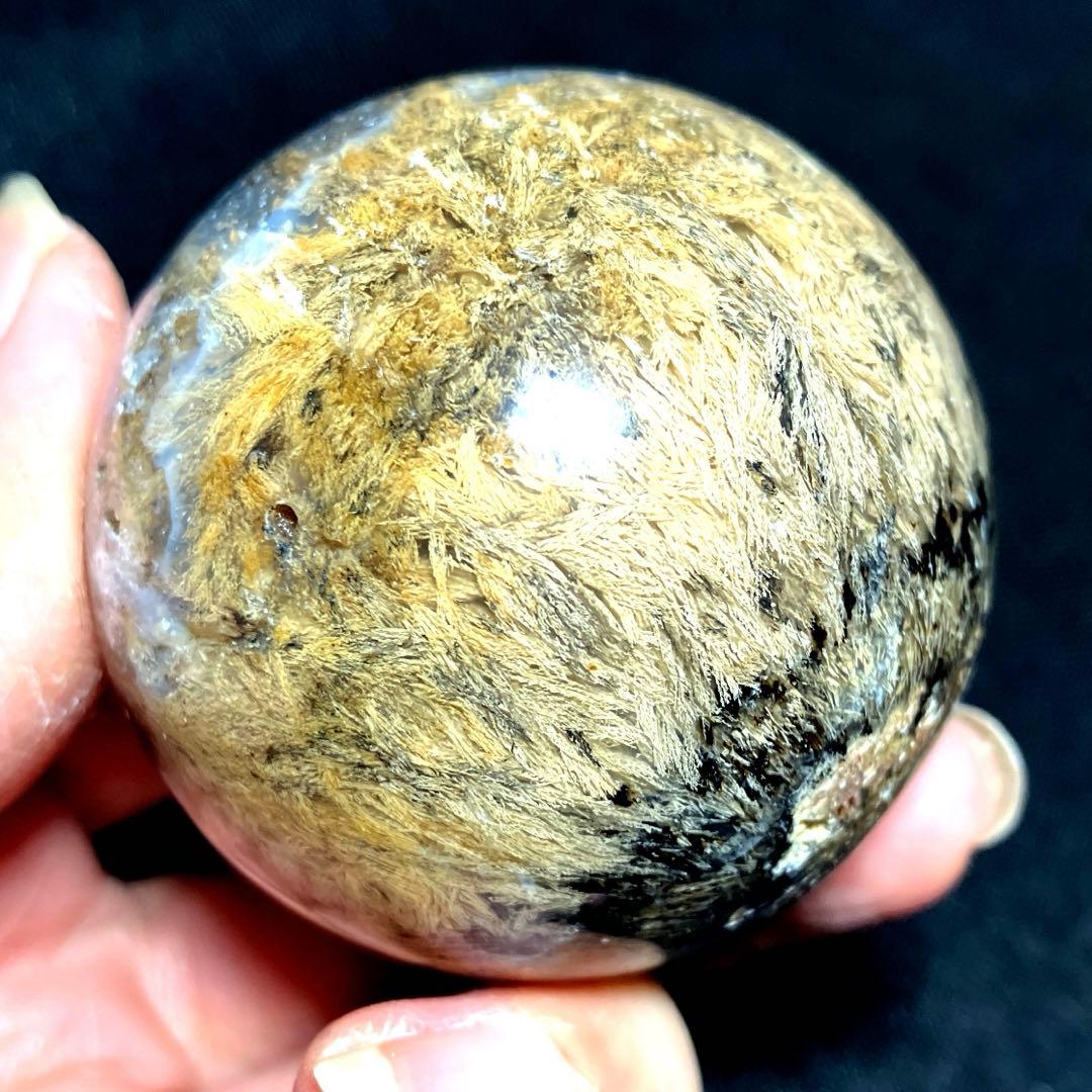 50mm ゴールドルチルクォーツ　丸玉　スフィア　金針水晶