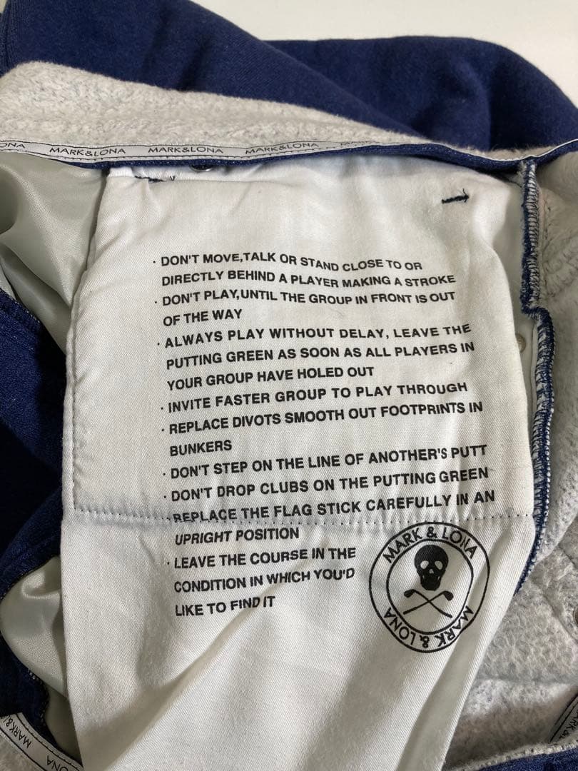 （美品）MARK&LONAゴルフパンツ ズボン 青系 マークアンドロナ サイズM