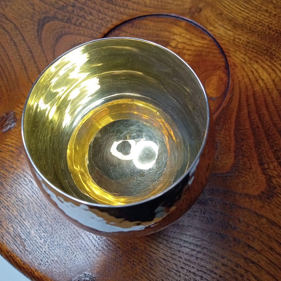 銀杯　シルバー製　鎚目模様　酒器　SILVER 下にMの刻印