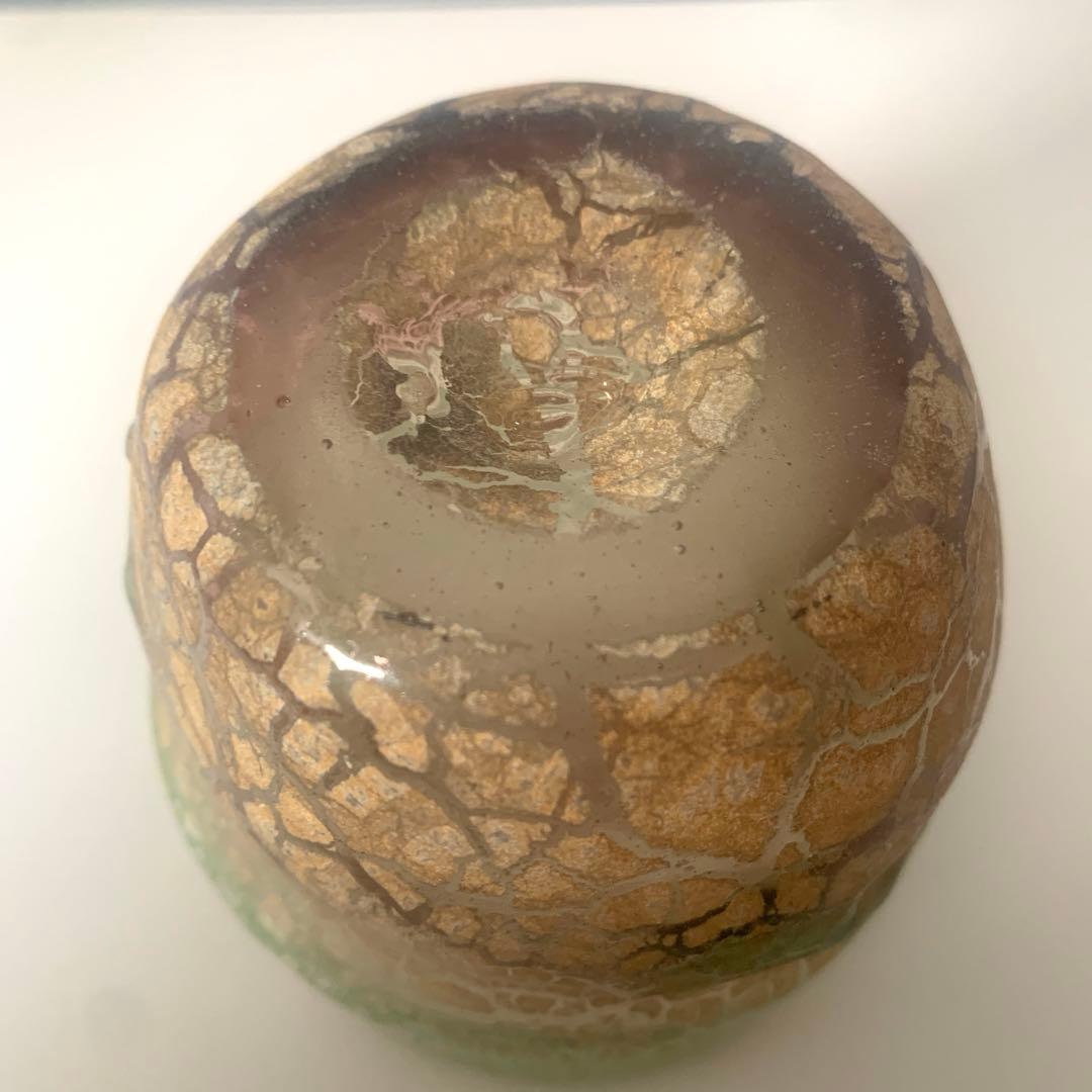 【新品未使用】　稲嶺盛吉 琉球ガラス波巻宙吹きグラス