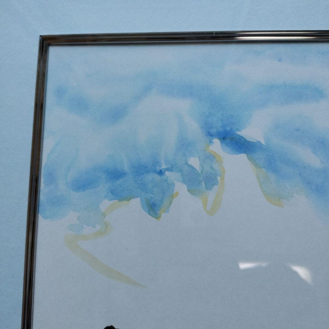 「貴重品」沢野ひとし　ほっこりした海辺の風景水彩画（原画）