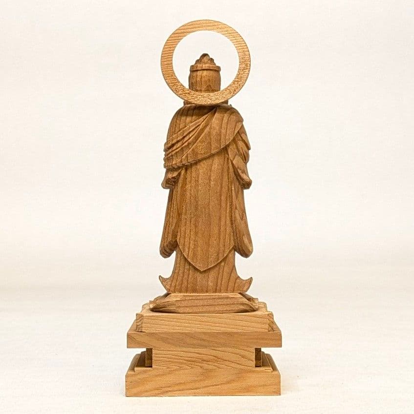 【ゲリラセール・新品】 子安鬼子母神　木地彫り　下台付　高さ約13cm　鬼子母神