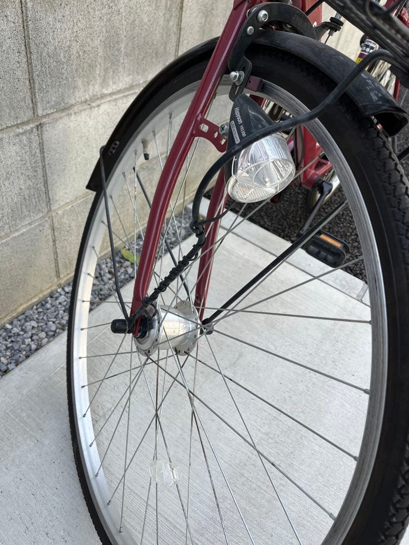 【引き取り】自転車　シティサイクル 赤（ワインレッド）